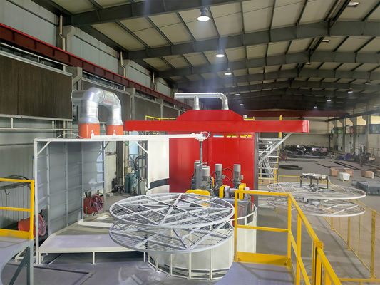 ซื้อ Polyethylene Turret Rotational Molding Equipment PLC Control System 1000 Liters การผลิตออนไลน์